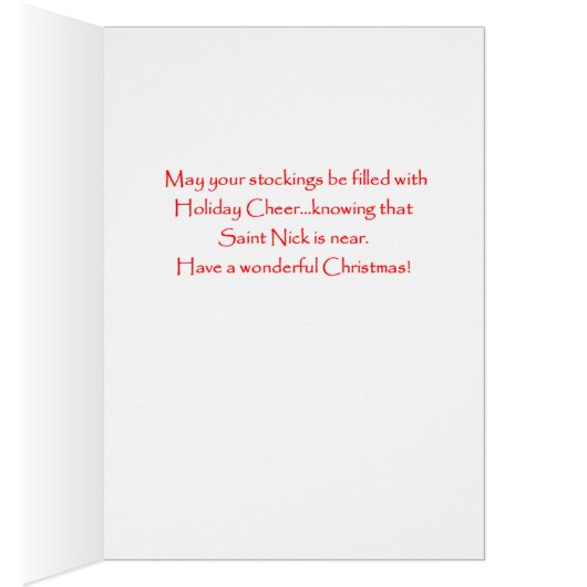 Whimsical Cute Snowy Owl Stocking Christmas Card (Inside (Right))