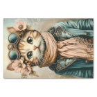 Whimsical Cute Steampunk Cat + Scarf BH3 Decoupage