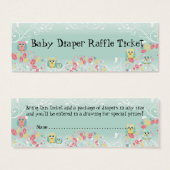Whimsical Cute Swirl Owl Baby Diaper Raffle Ticket (Front & Back)