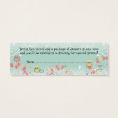 Whimsical Cute Swirl Owl Baby Diaper Raffle Ticket (Back)