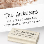 Whimsical cute typography return address rubber stamp<br><div class="desc">Return address rubber ink stamp featuring your name and address in cute,  whimsical fonts.</div>