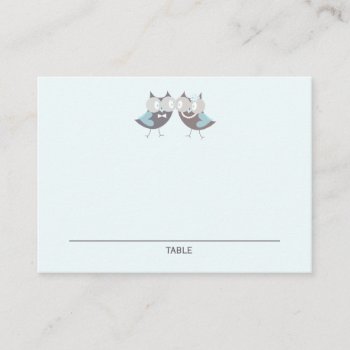 Whimsical Cute Wedding Owls Wedding Place Cards by fatfatin_box at Zazzle