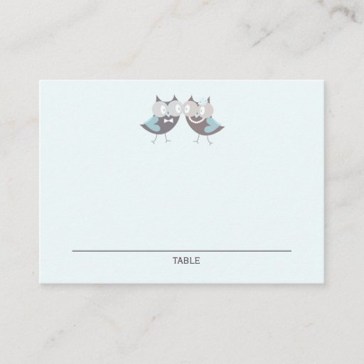 Customizable Whimsical Cute Wedding Owls Wedding Place Cards Business Cards