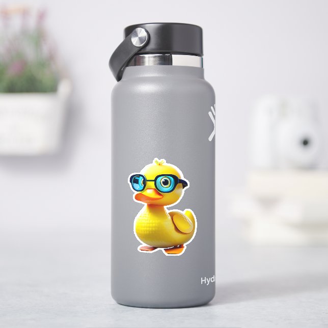 Whimsical cute yellow rubber duck decal (HydroFlask)