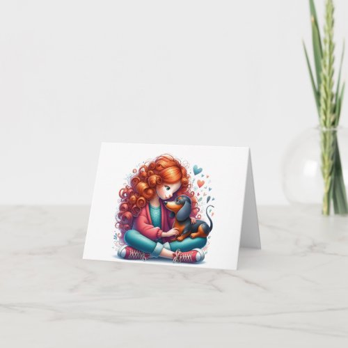 Whimsical Dachshund Any Occasion Card