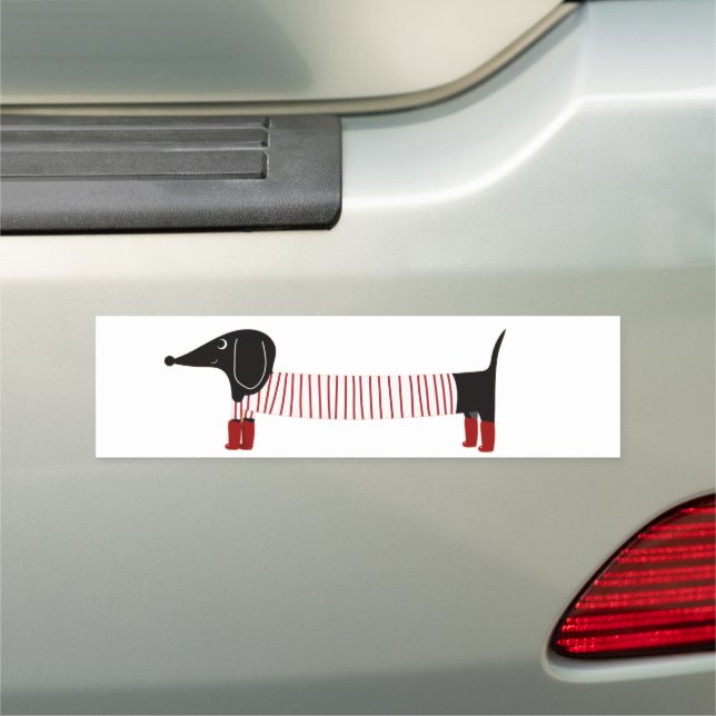 Whimsical Dachshund  Car Magnet (In Situ)