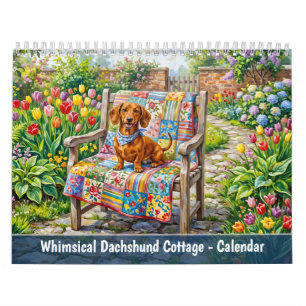Whimsical Dachshund Cottage Calendar