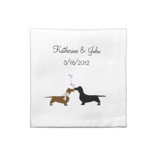 Whimsical Dachshund Wedding Cloth Napkins