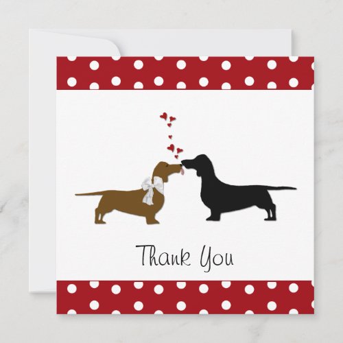 Whimsical Dachshunds Thank You Card