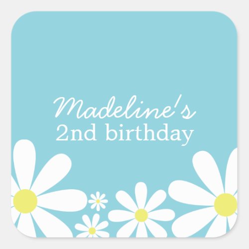 Whimsical Daisies Square Sticker