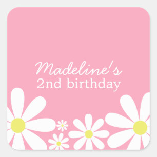 Whimsical Daisies Square Sticker