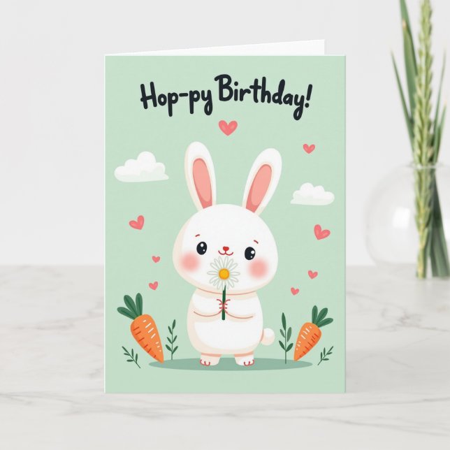 Whimsical Daisy Birthday Card (Front)