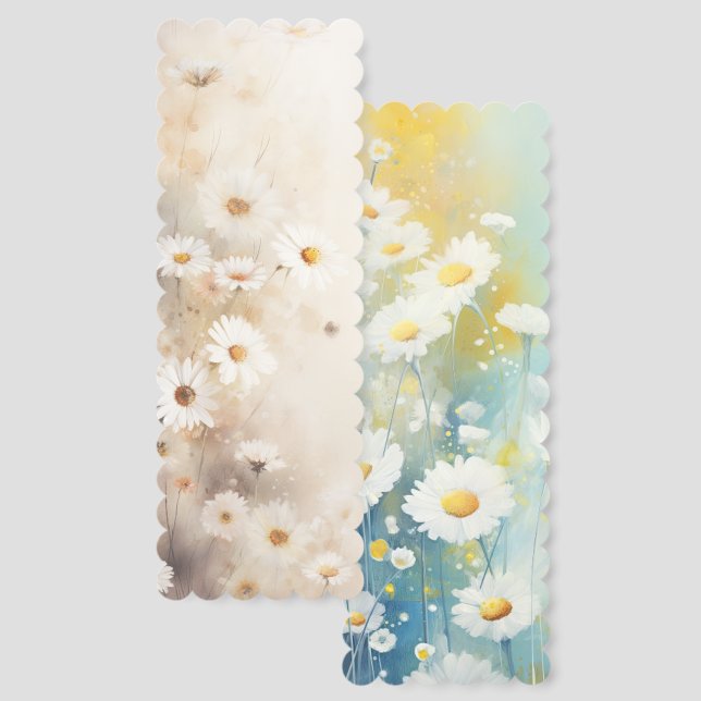 Whimsical Daisy Flowers Two-sided Bookmarks (Front & Back)