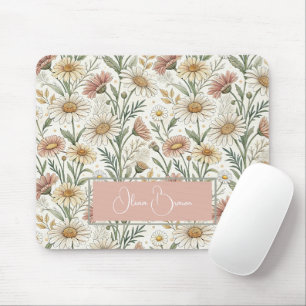 Whimsical Daisy Garden Aesthetic Custom Mouse Pad