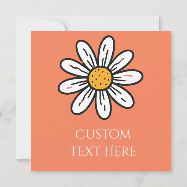 Whimsical Daisy Invitation – Minimal Floral Charm (Front)
