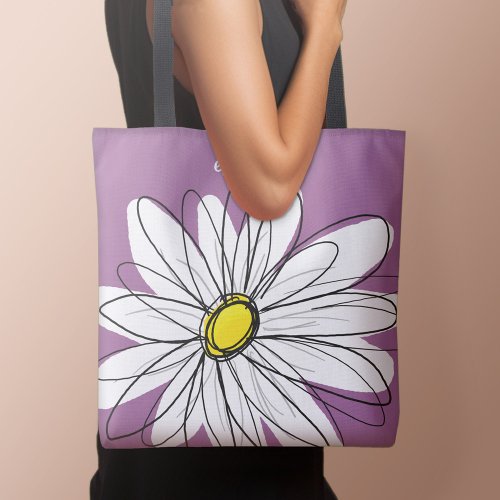 Whimsical Daisy _ orchid _ trendy script name Tote Bag