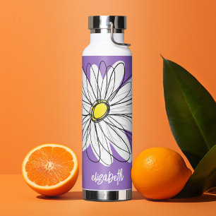 Whimsical Daisy - orchid - trendy script name Water Bottle