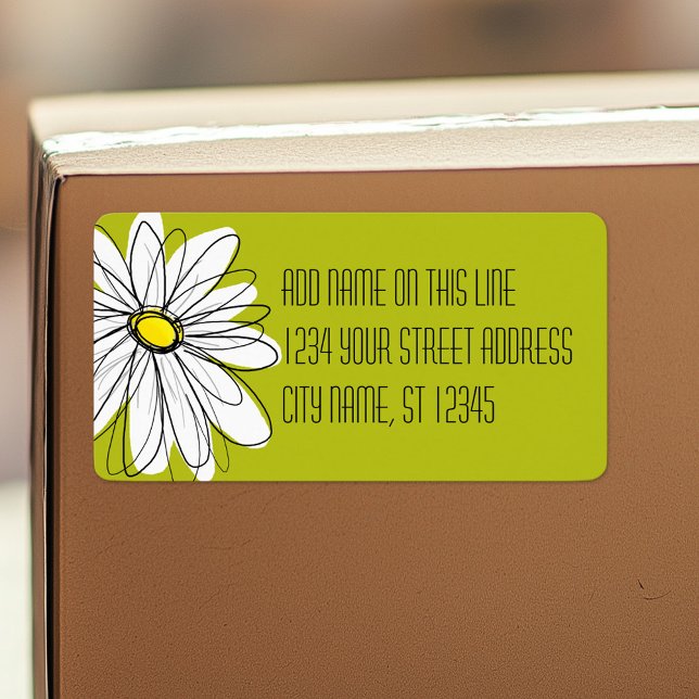 Whimsical Daisy - Return Address Label (Personalized return address label)