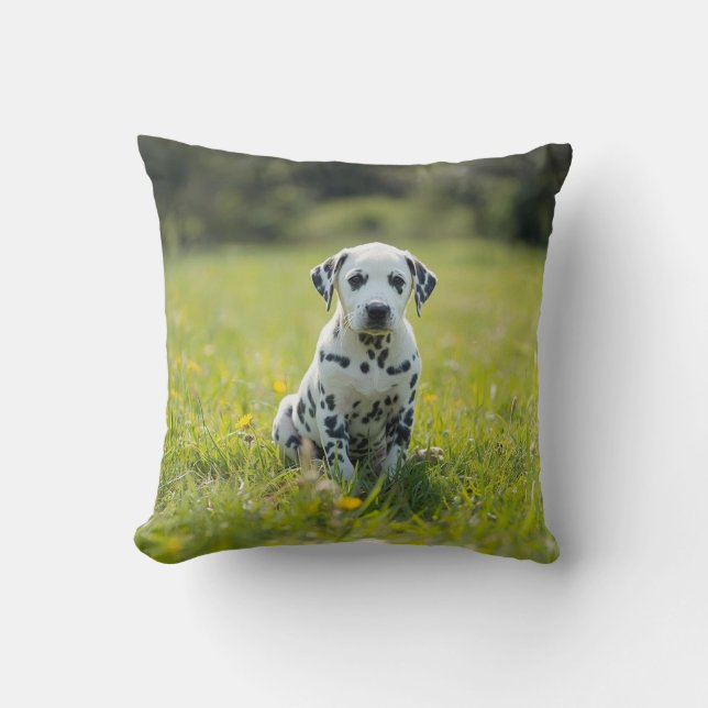 Whimsical Dalmatian  Throw Pillow (Front)