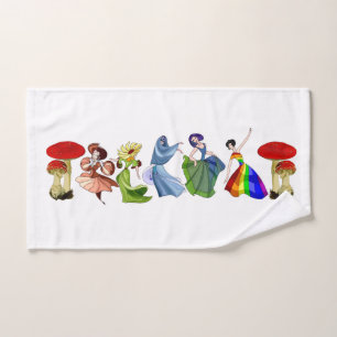 Whimsical Dancing Ballerina Twirling Cute Girls Hand Towel