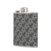 Whimsical Dancing Gray Flower Abstract Flask (Left)