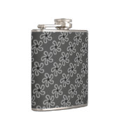 Whimsical Dancing Gray Flower Abstract Flask (Right)