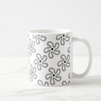 Whimsical Dancing Gray Flower Mug