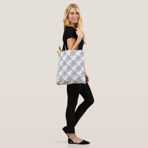 Whimsical Dancing Gray Flower Tote Bag