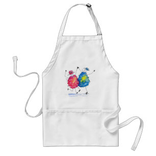 Whimsical Dancing Sheep Adult Apron