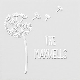 Whimsical Dandelion Custom Family Name Embosser