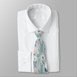 Whimsical Dandelion & Floral Folk Art Seamless (2) Neck Tie