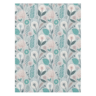 Whimsical Dandelion & Floral Folk Art Seamless (2) Tablecloth