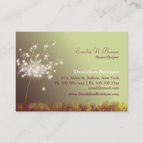 Whimsical Dandelion Professional Business Cards