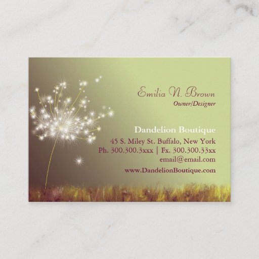 Customizable Whimsical Dandelion Professional Business Cards