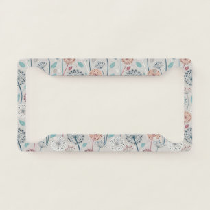 Whimsical Dandelion - Red, Yellow, White & Teal License Plate Frame