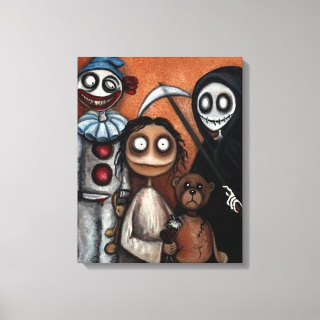 Whimsical Dark Creepy Art Canvas Print (Front)