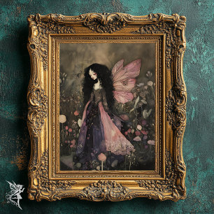 Whimsical Dark Fairy in Twilight Garden Decoupage  Tissue Paper