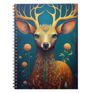Whimsical Deer Fantasy Art Notebook