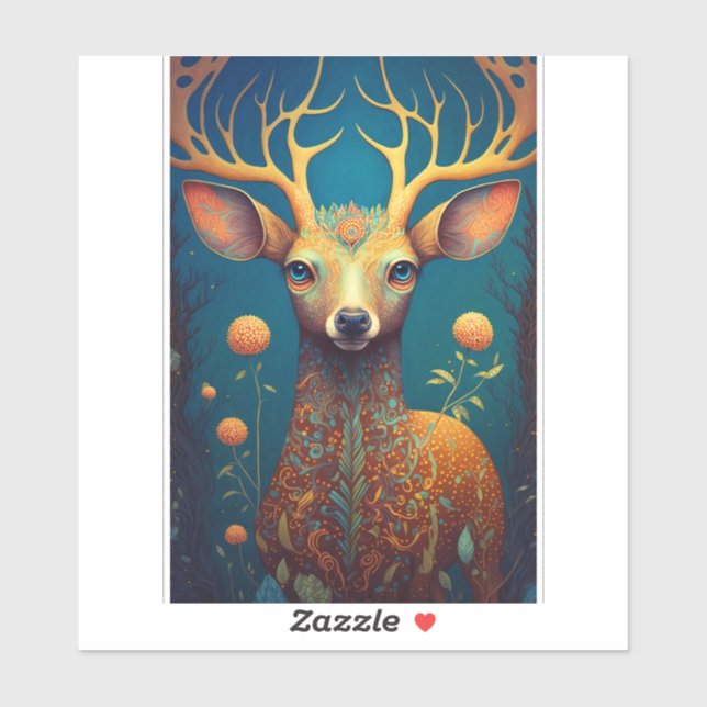 Whimsical Deer Fantasy Art Sticker (Sheet)