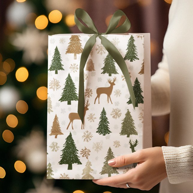 Whimsical Deers & Christmas Trees Gift Bag (Creator Uploaded)