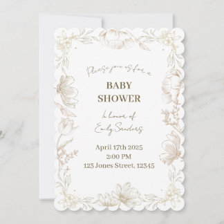 Whimsical Delft Floral Baby Shower | Gender Reveal Invitation