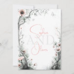 Whimsical Delicate Blush Floral Branch  Invitation