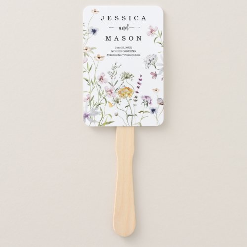 Whimsical Delicate Wildflower Wedding Program Fan