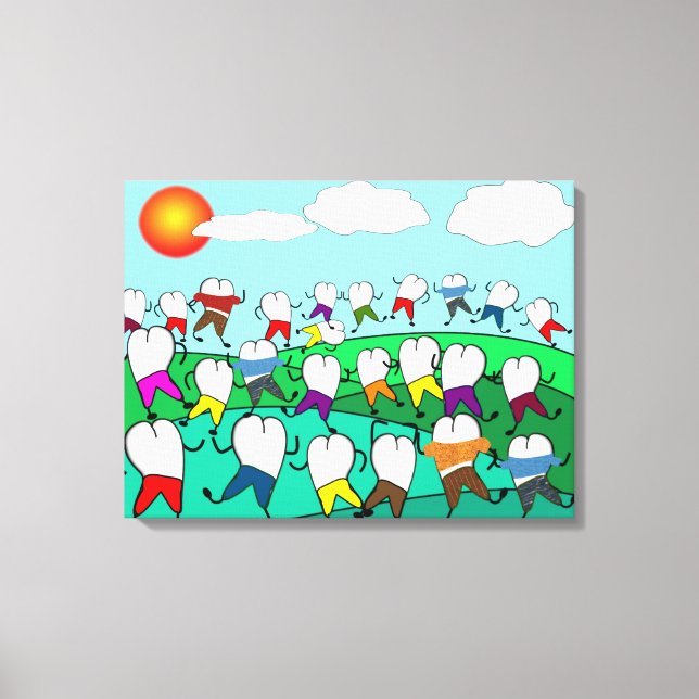 Whimsical Dental Art Wrapped Canvas Print (Front)