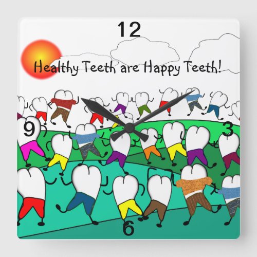 Whimsical Dental Clock Tooth People