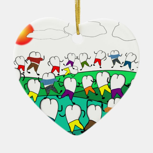 Whimsical Dental  Tooth Art Gifts Ceramic Ornament (Front)