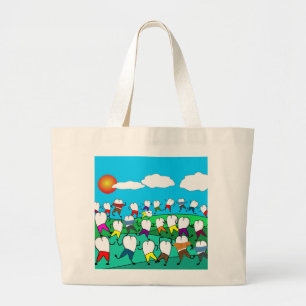 Whimsical Dental Tooth Art Gifts Large Tote Bag