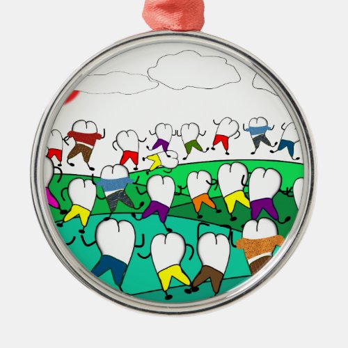 Whimsical Dental  Tooth Art Gifts Metal Ornament