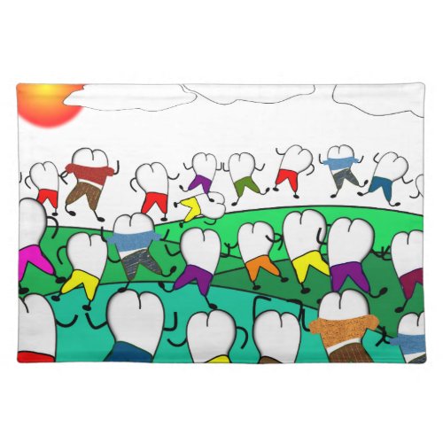 Whimsical Dental  Tooth Art Gifts Placemat