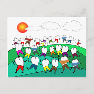 Whimsical Dental Tooth Art Gifts Postcard